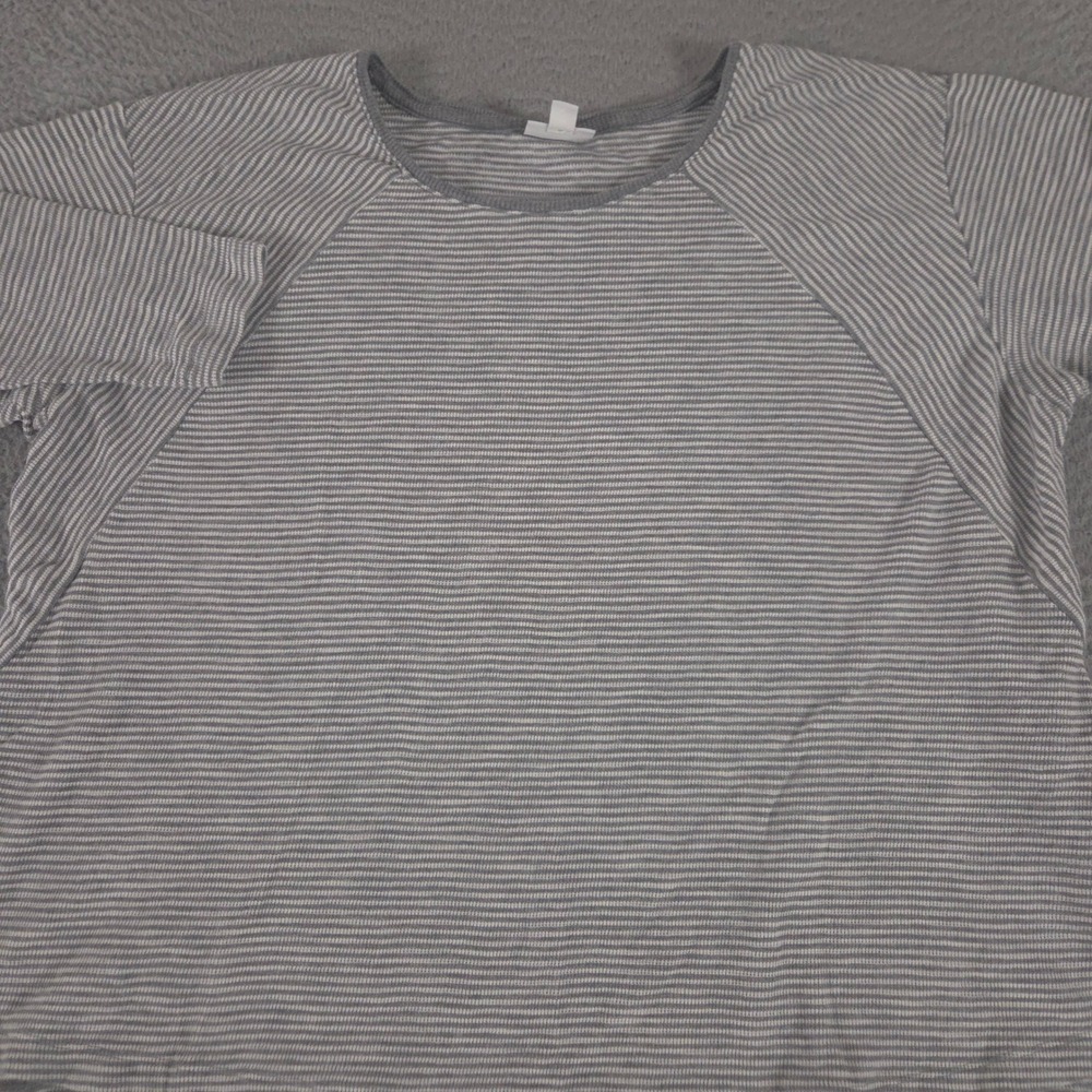 J. Jill Top Womens 2X Multi Striped Cotton Modal Raglan 3/4 Sleeve Tee Shirt